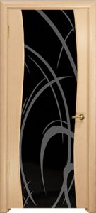 Вела бел. Дуб черный триплекс с рисунком ― Магазин дверей FinStroyGroup